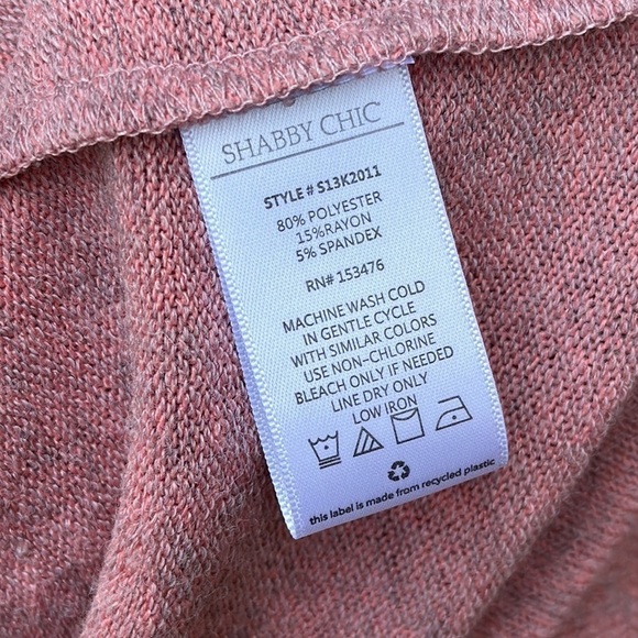 Shabby Chic Cutout Long Sleeve Pink Sweater Women's Size Small - Picture 6 of 6